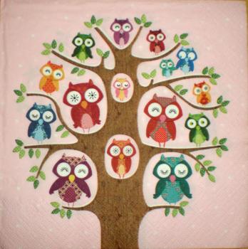 033 Eulen - 3-lagig (rosa) - Ti-Flair